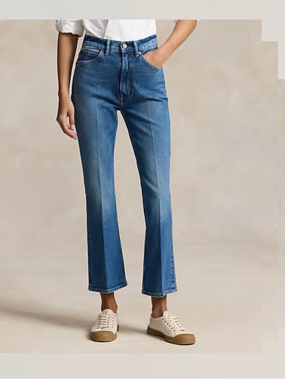 Polo Ralph Lauren women’s Classic High-Rise Flare Crop Jeans denim size 31